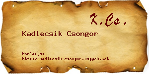 Kadlecsik Csongor névjegykártya