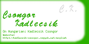 csongor kadlecsik business card